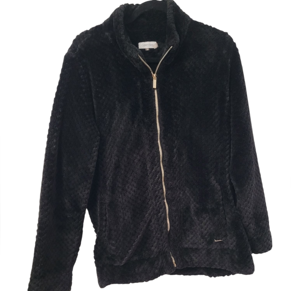 Calvin Klein Black Fleece Jacket Size Large